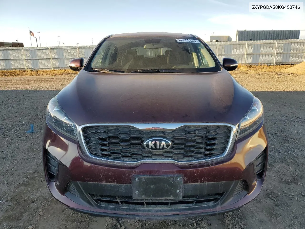 2019 Kia Sorento Lx VIN: 5XYPGDA58KG450746 Lot: 80006524