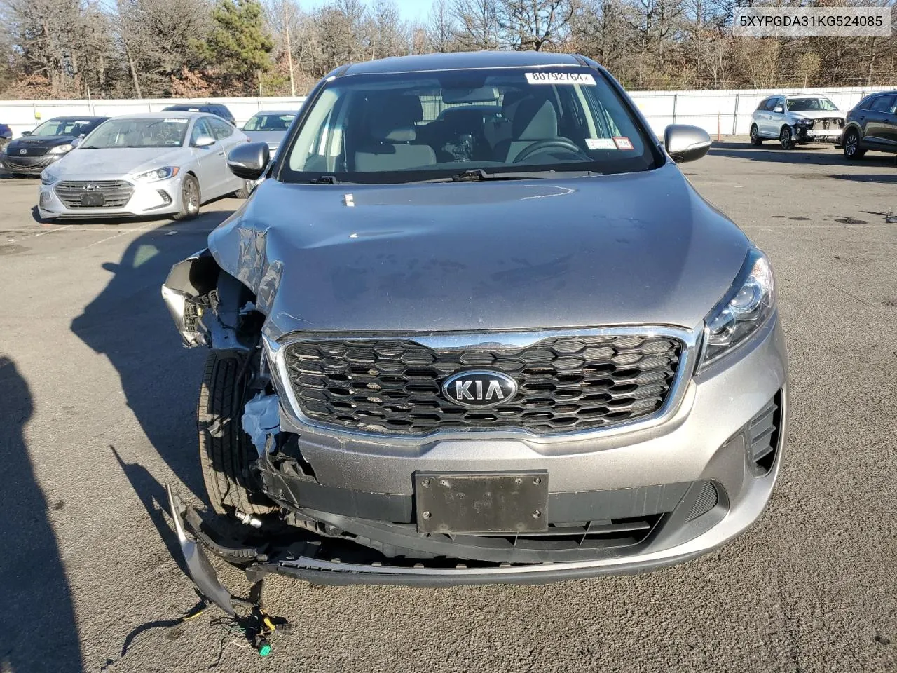 2019 Kia Sorento L VIN: 5XYPGDA31KG524085 Lot: 80792764