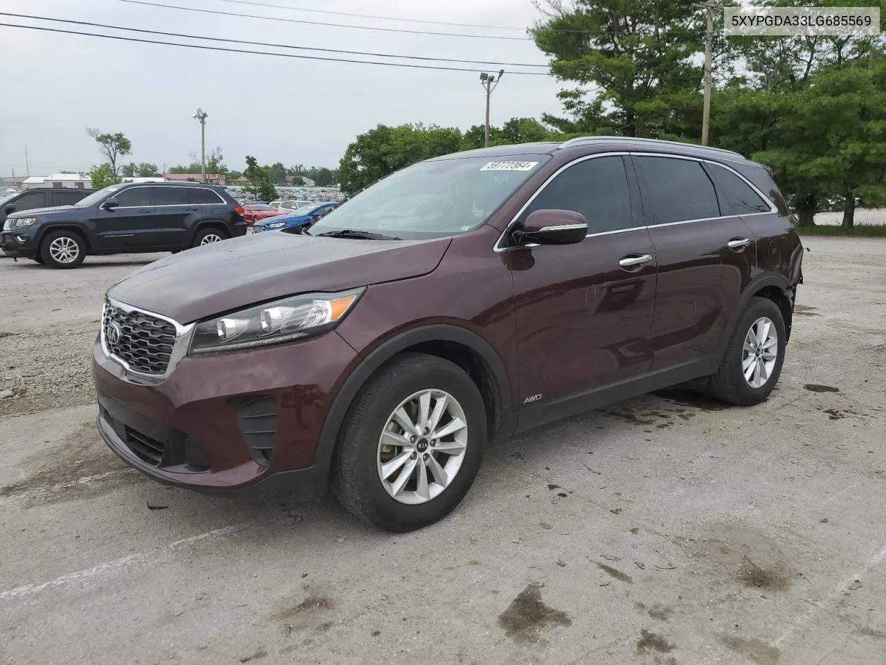 2020 Kia Sorento L VIN: 5XYPGDA33LG685569 Lot: 59772364