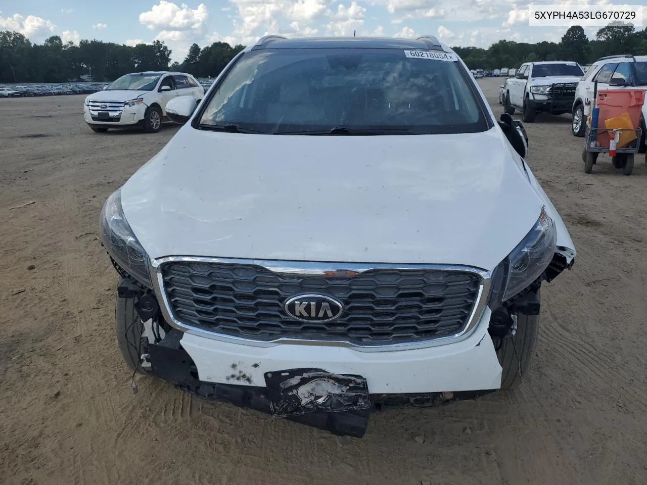 2020 Kia Sorento Ex VIN: 5XYPH4A53LG670729 Lot: 60218054