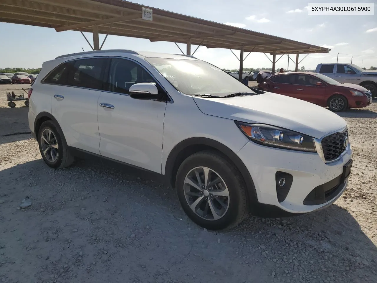 2020 Kia Sorento Ex VIN: 5XYPH4A30LG615900 Lot: 61864444