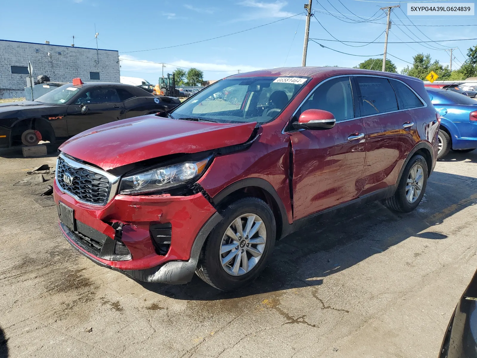 2020 Kia Sorento L VIN: 5XYPG4A39LG624839 Lot: 66581464