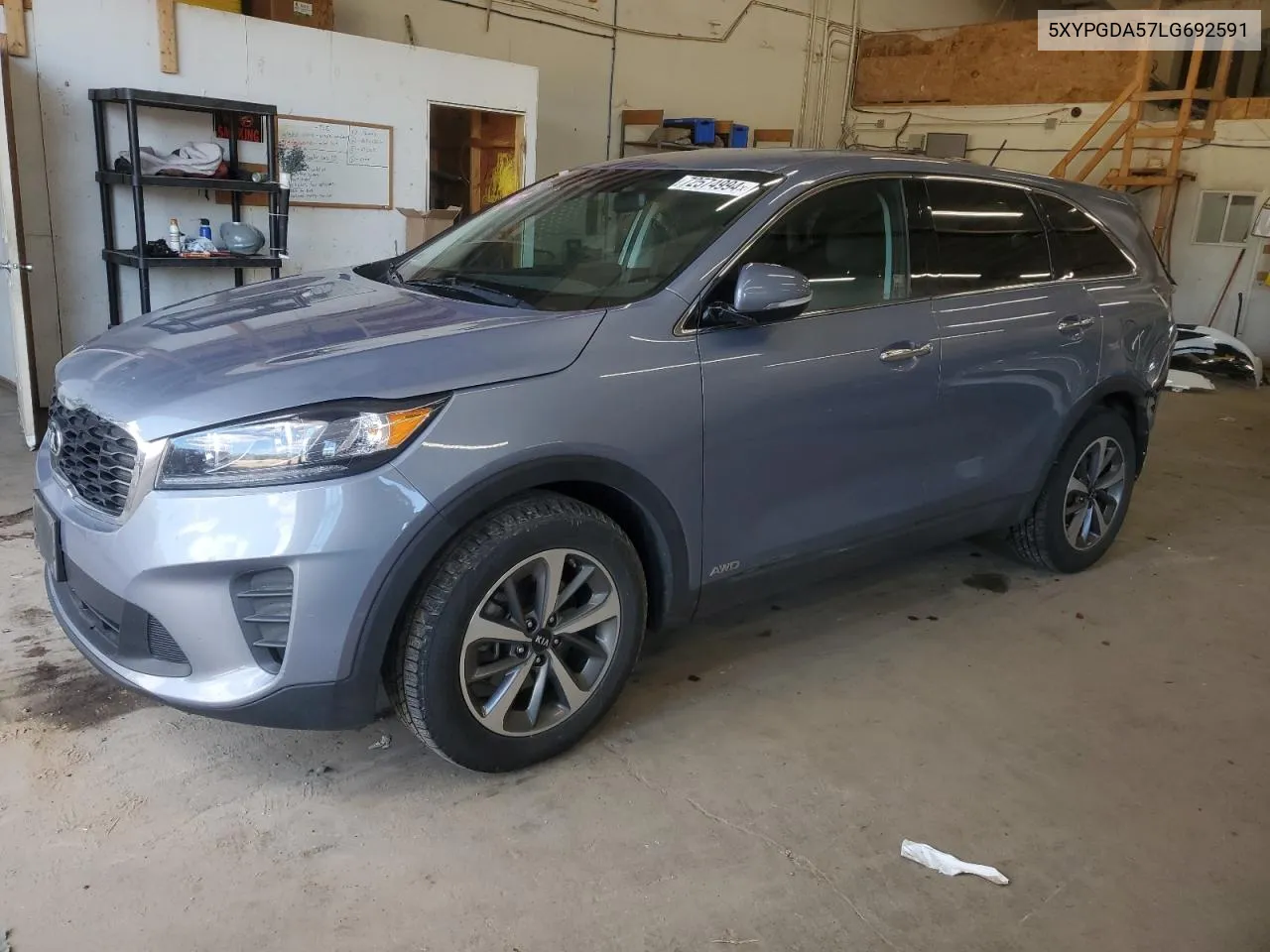 2020 Kia Sorento S VIN: 5XYPGDA57LG692591 Lot: 72574994