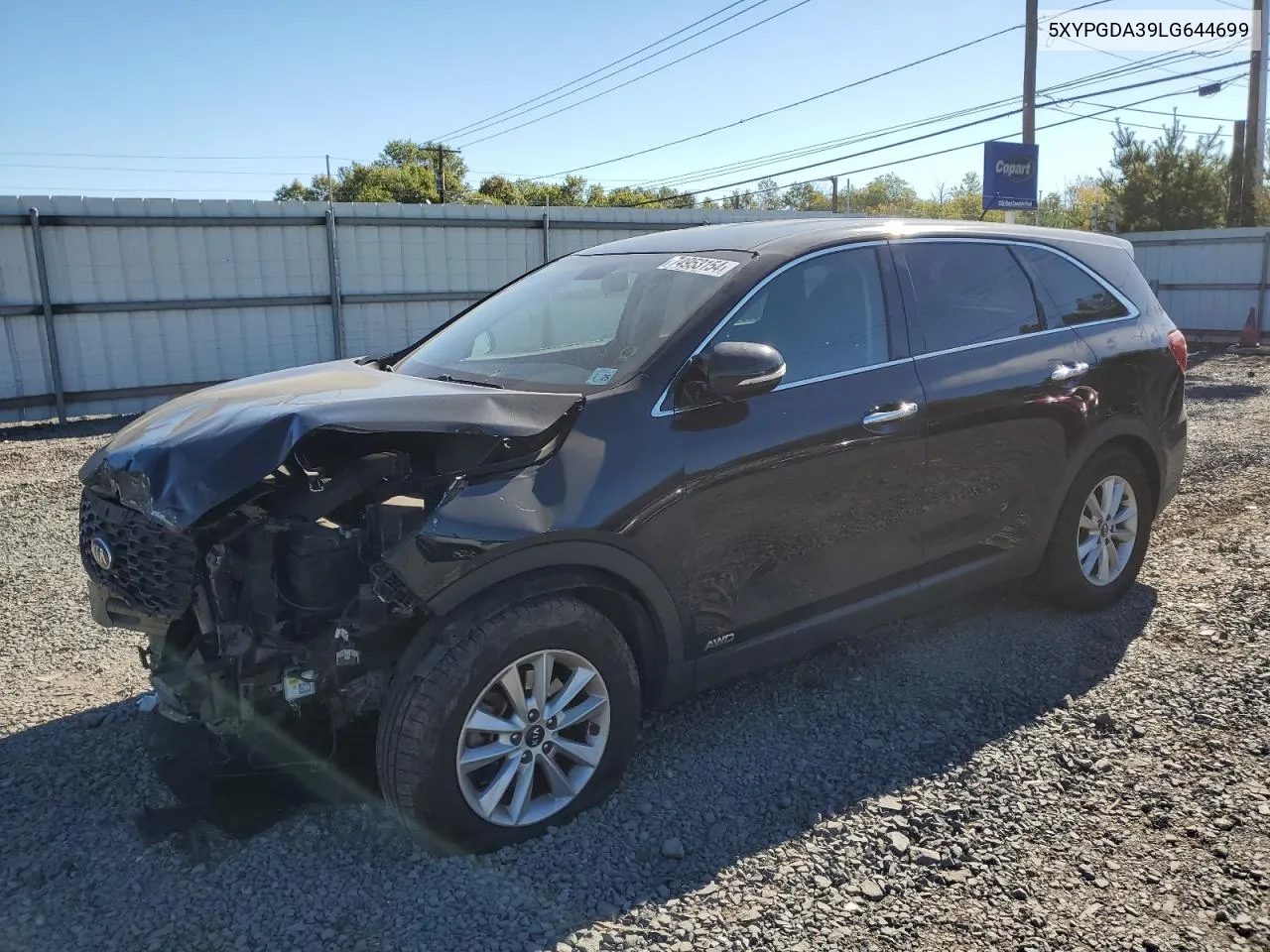 2020 Kia Sorento L VIN: 5XYPGDA39LG644699 Lot: 74953154