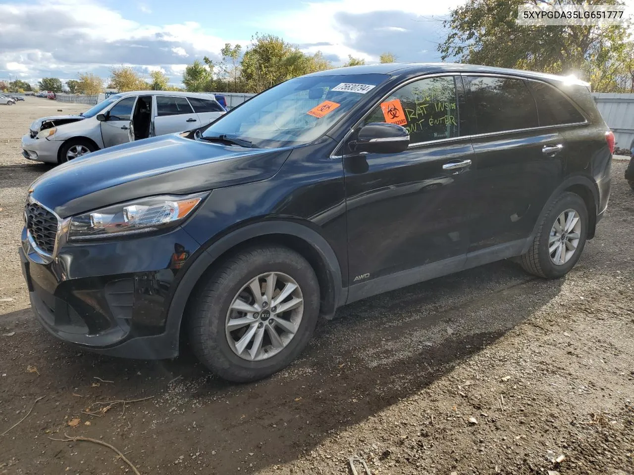 2020 Kia Sorento L VIN: 5XYPGDA35LG651777 Lot: 75630794