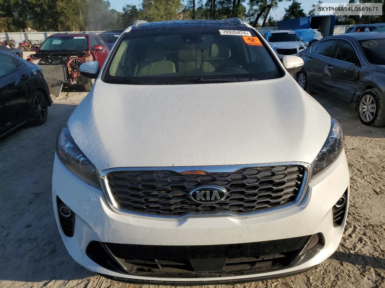 2020 Kia Sorento Ex VIN: 5XYPH4A54LG669671 Lot: 76935474