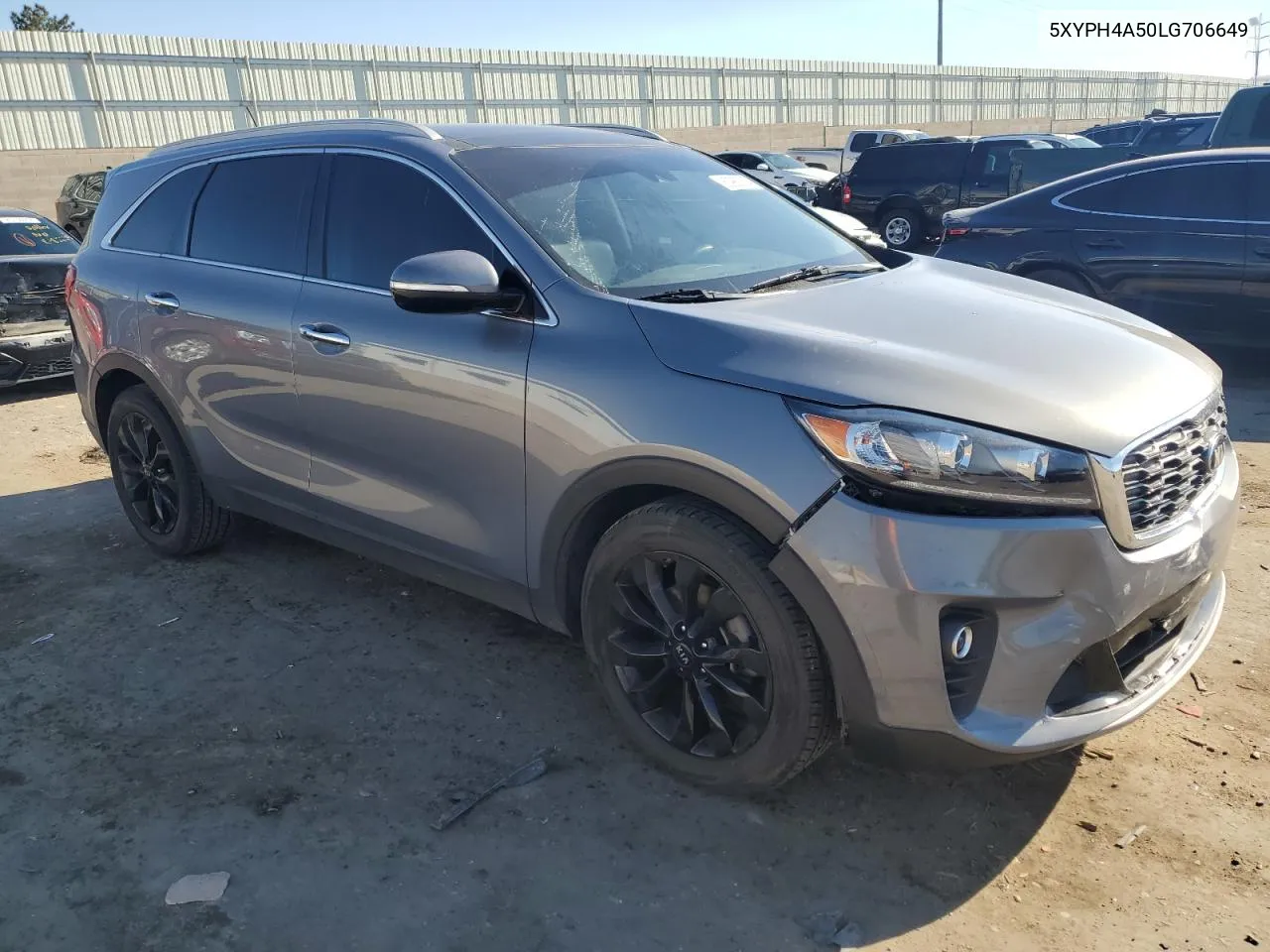 2020 Kia Sorento Ex VIN: 5XYPH4A50LG706649 Lot: 80980034