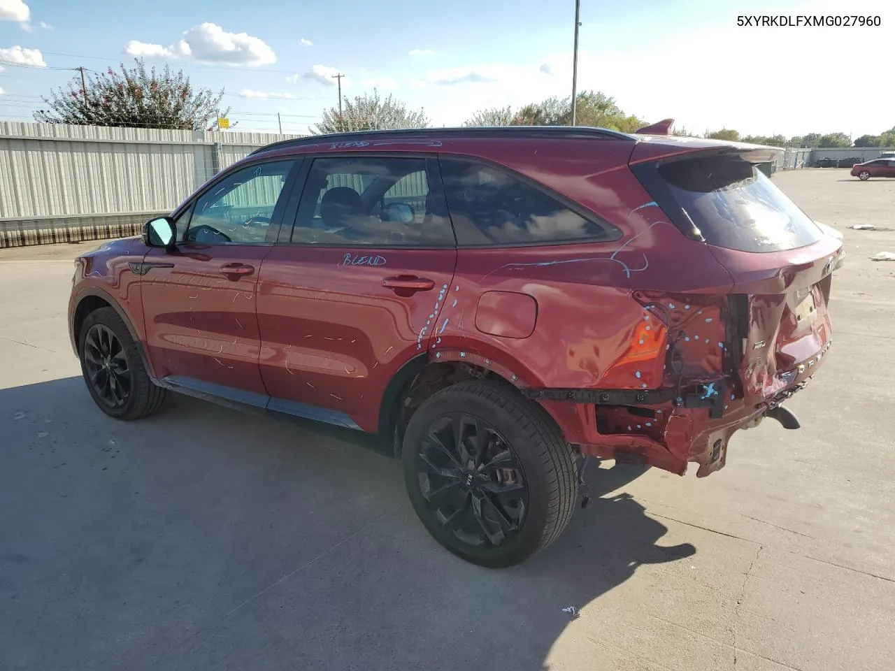 5XYRKDLFXMG027960 2021 Kia Sorento Sx