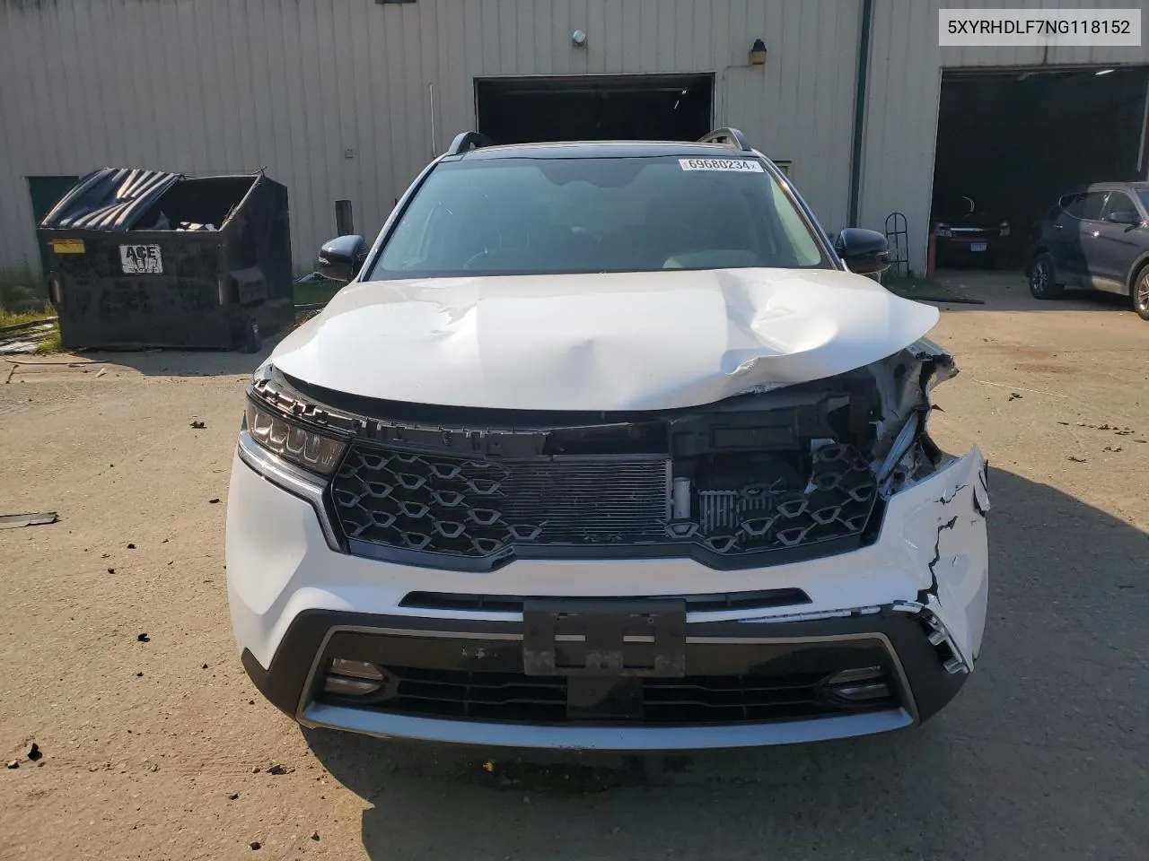 2022 Kia Sorento Ex VIN: 5XYRHDLF7NG118152 Lot: 69680234