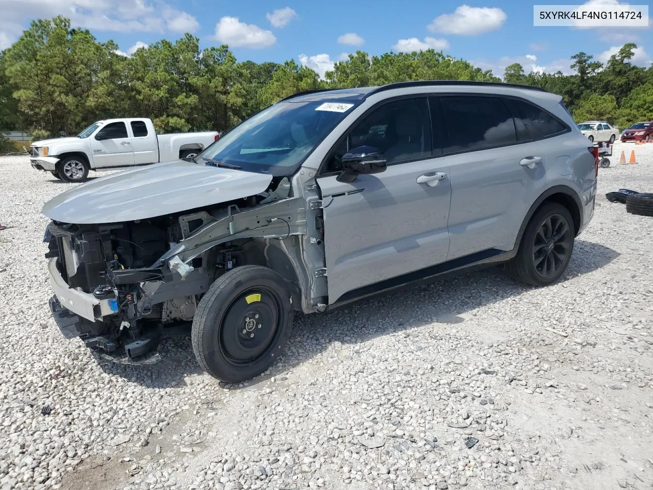 2022 Kia Sorento Sx VIN: 5XYRK4LF4NG114724 Lot: 73977964