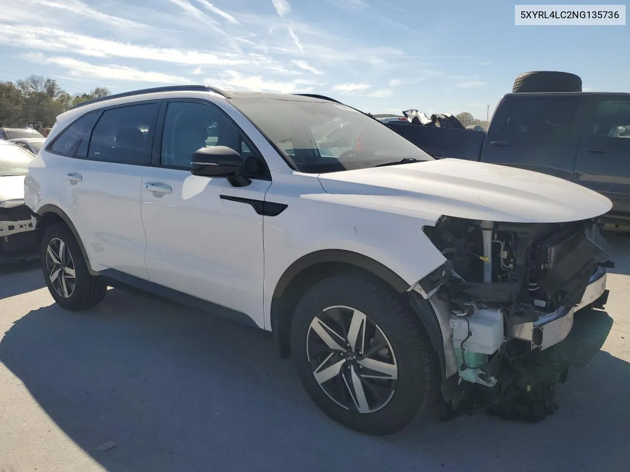 2022 Kia Sorento S VIN: 5XYRL4LC2NG135736 Lot: 75905314