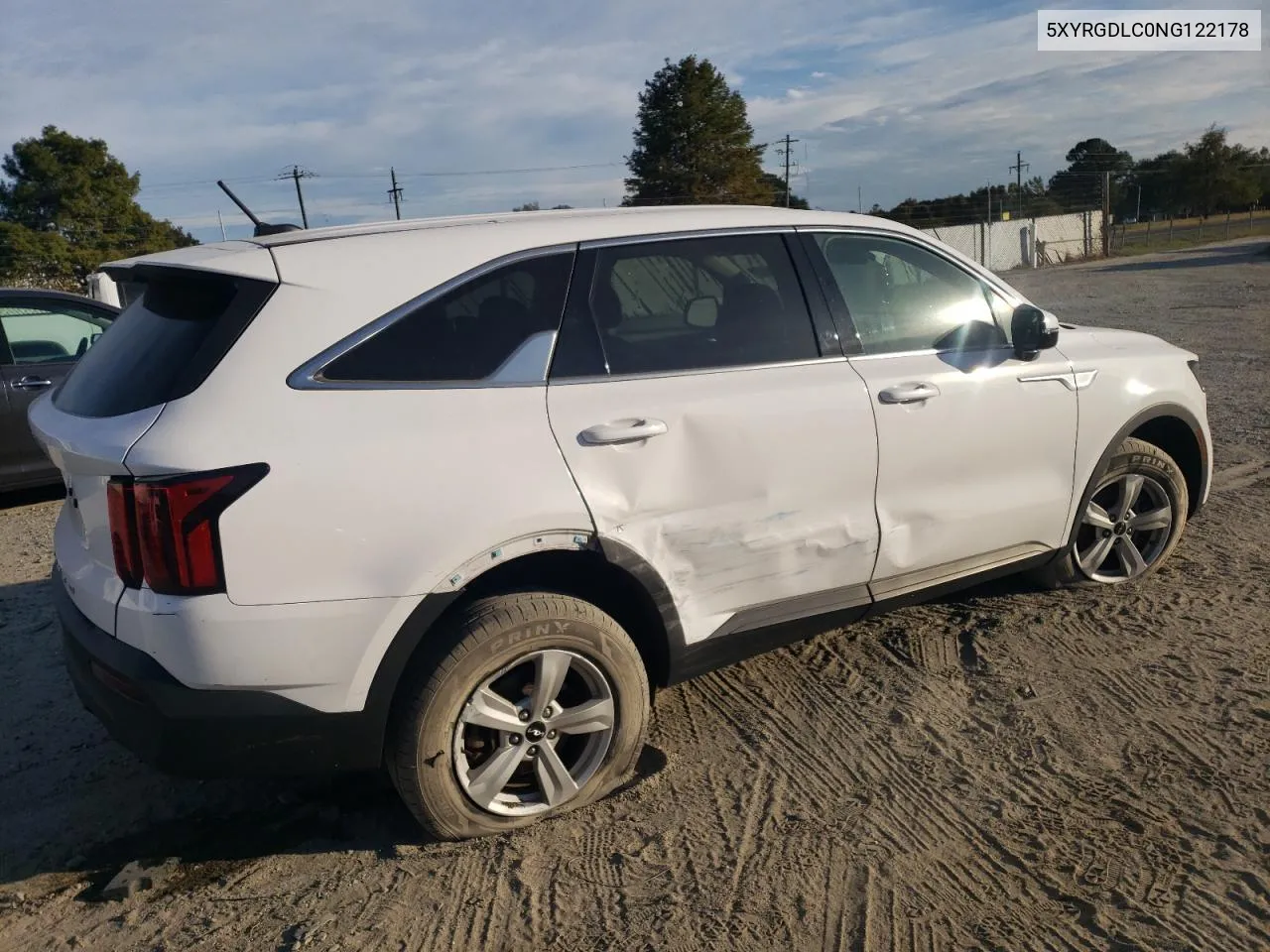 2022 Kia Sorento Lx VIN: 5XYRGDLC0NG122178 Lot: 76524384