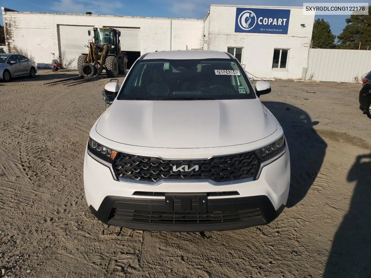 2022 Kia Sorento Lx VIN: 5XYRGDLC0NG122178 Lot: 76524384