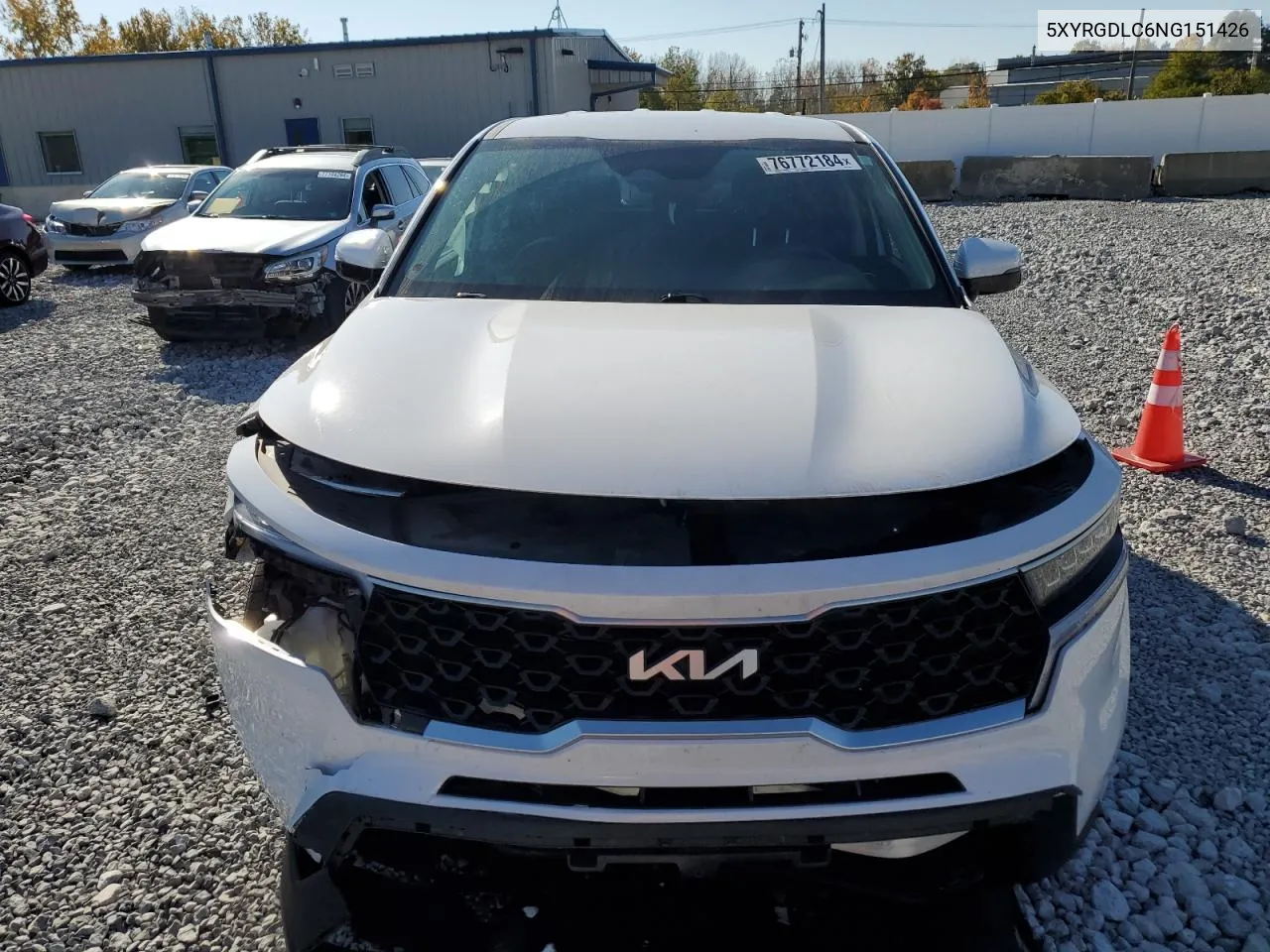 2022 Kia Sorento Lx VIN: 5XYRGDLC6NG151426 Lot: 76772184