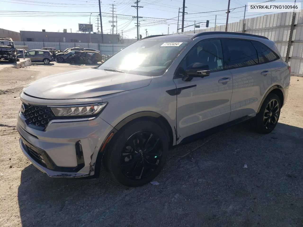 2022 Kia Sorento Sx VIN: 5XYRK4LF7NG100946 Lot: 77453454