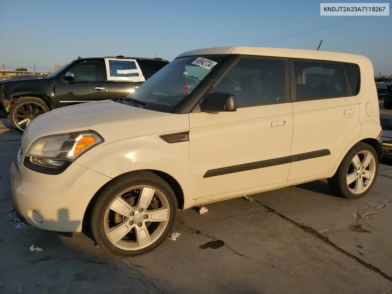 2010 Kia Soul + VIN: KNDJT2A23A7118267 Lot: 66942734