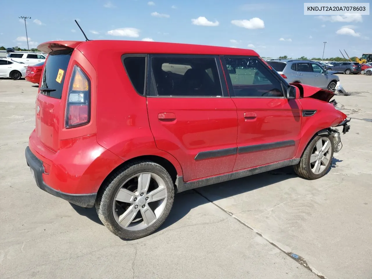 2010 Kia Soul + VIN: KNDJT2A20A7078603 Lot: 70632124