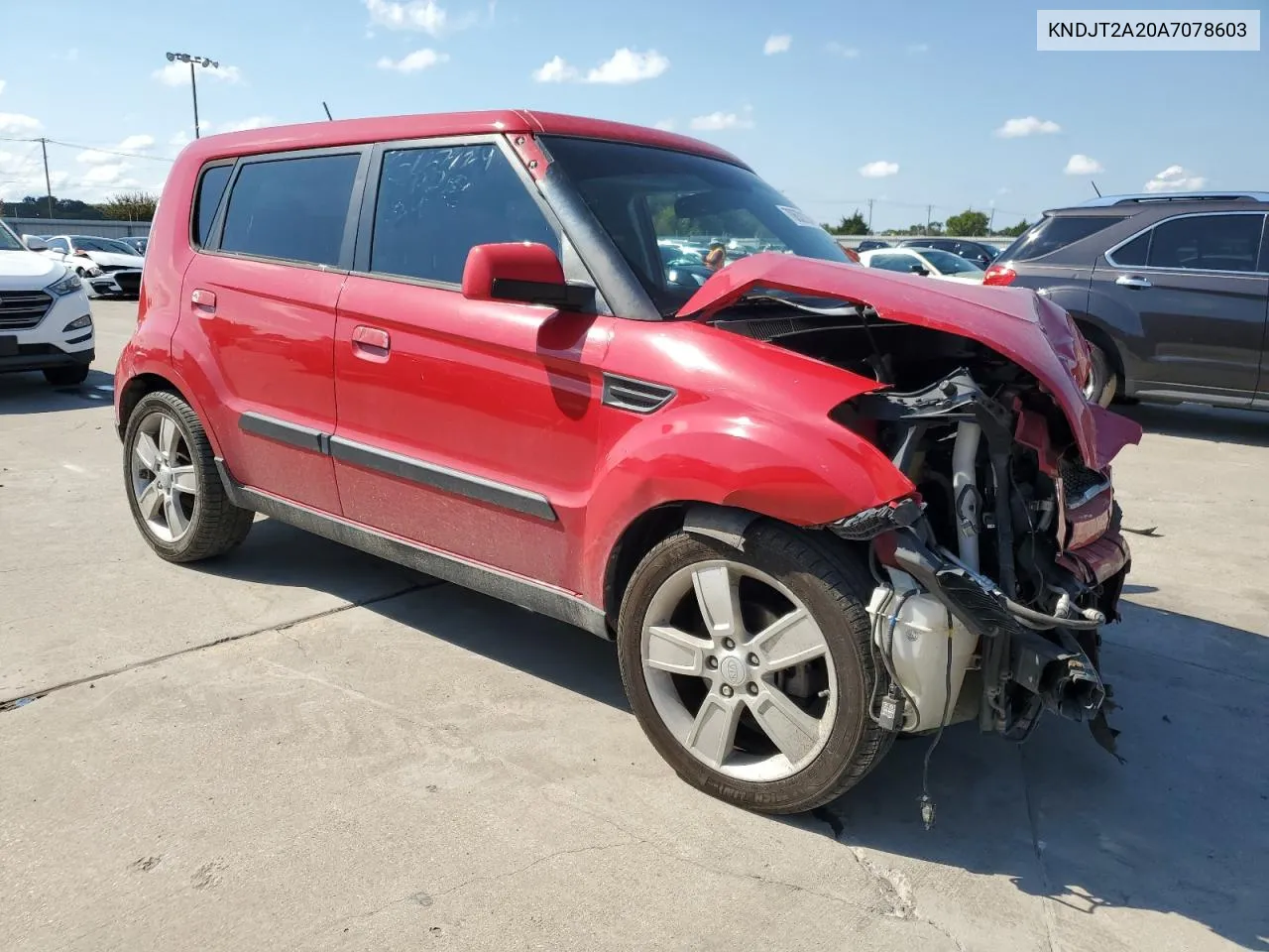 2010 Kia Soul + VIN: KNDJT2A20A7078603 Lot: 70632124