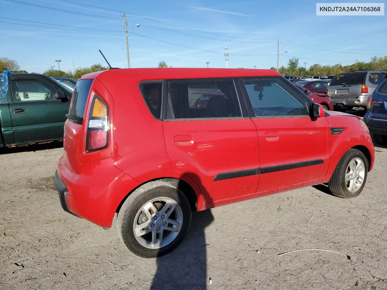 2010 Kia Soul + VIN: KNDJT2A24A7106368 Lot: 72785874