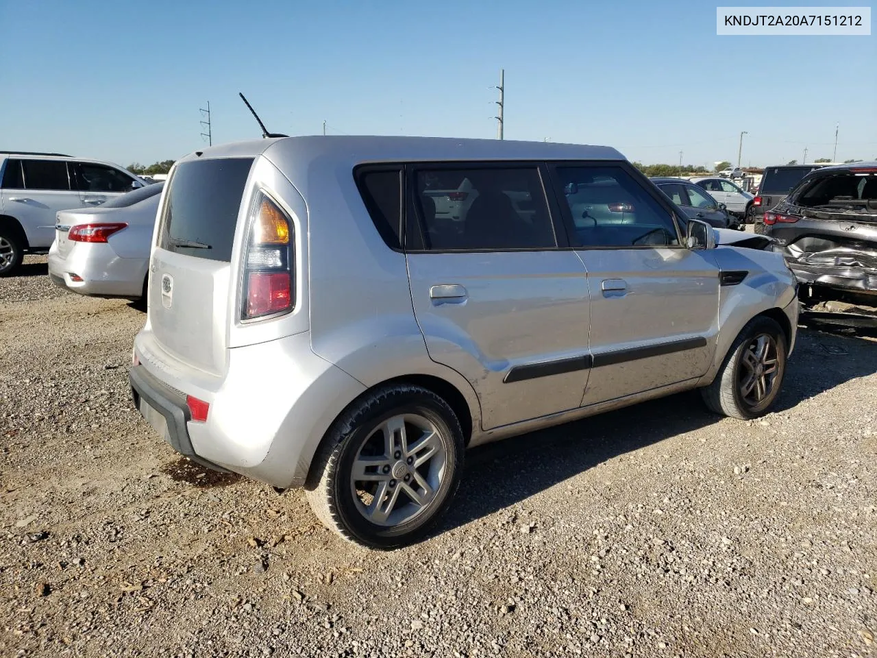 2010 Kia Soul + VIN: KNDJT2A20A7151212 Lot: 73045184