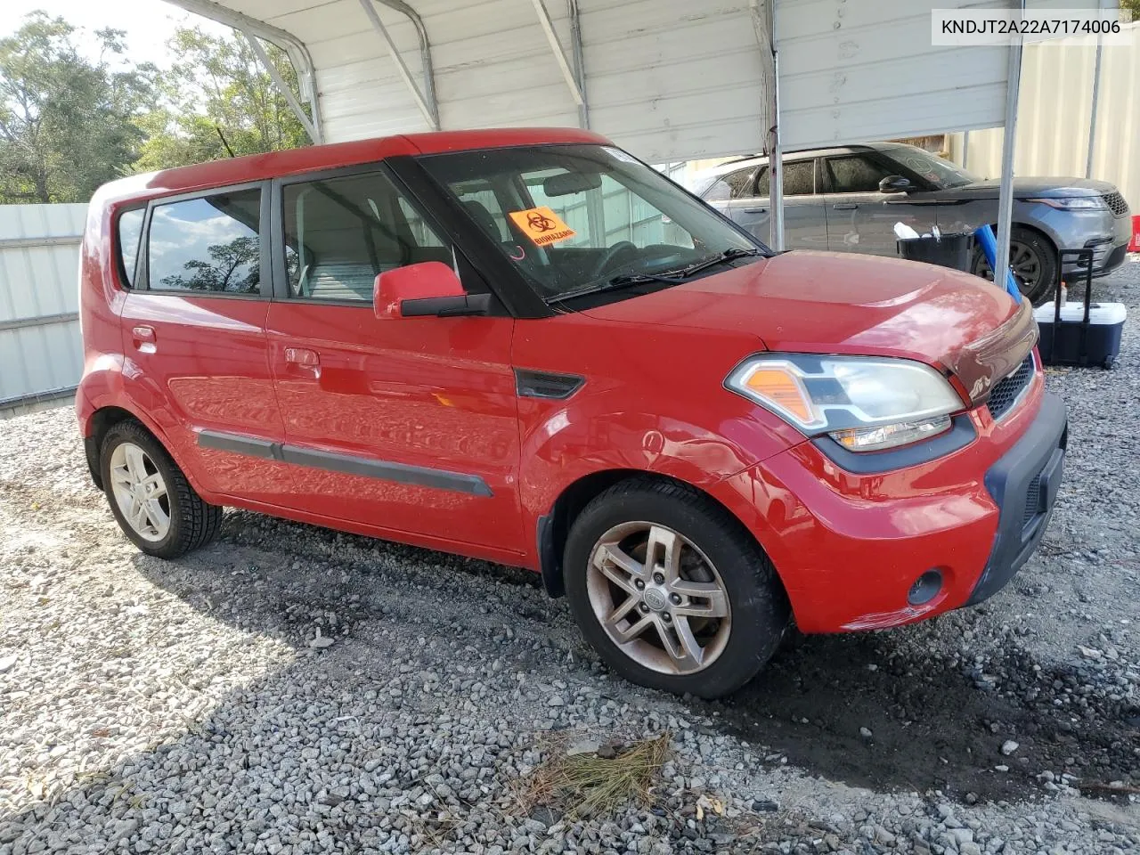 2010 Kia Soul + VIN: KNDJT2A22A7174006 Lot: 74273064