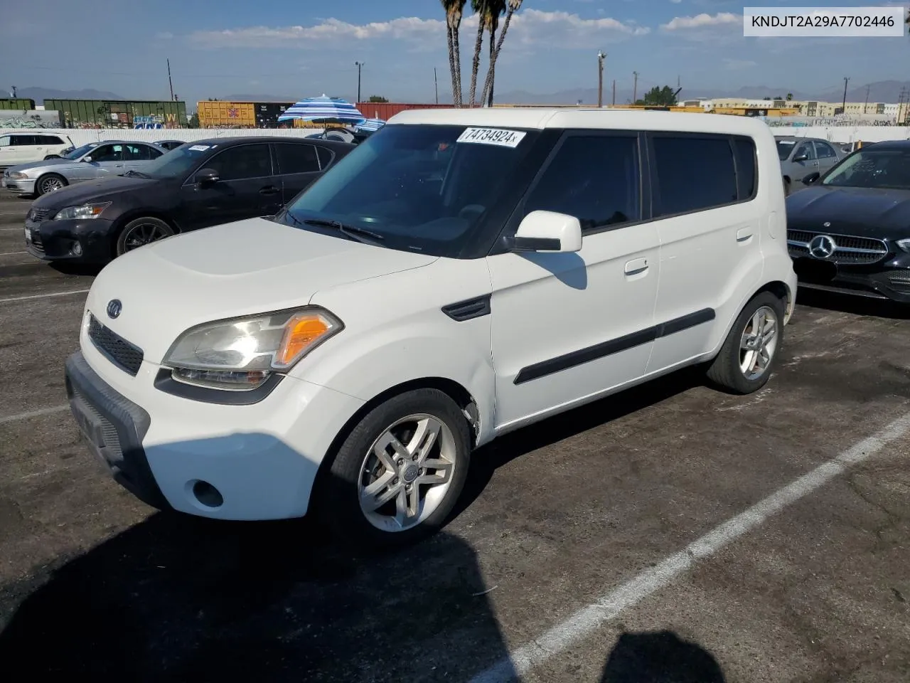 2010 Kia Soul + VIN: KNDJT2A29A7702446 Lot: 74734924