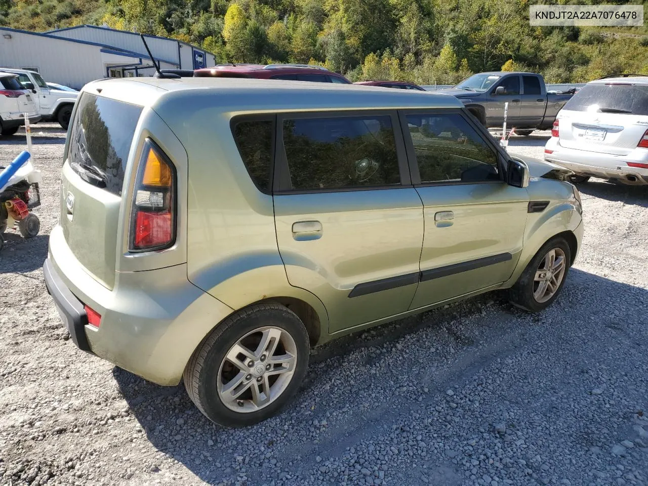 2010 Kia Soul + VIN: KNDJT2A22A7076478 Lot: 74893144