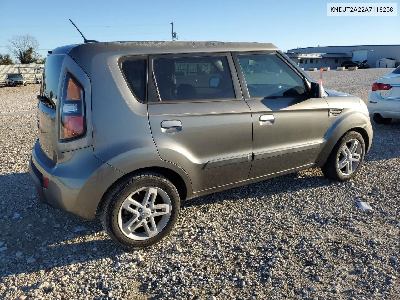 2010 Kia Soul + VIN: KNDJT2A22A7118258 Lot: 79313544