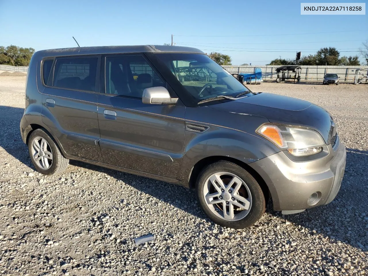 2010 Kia Soul + VIN: KNDJT2A22A7118258 Lot: 79313544