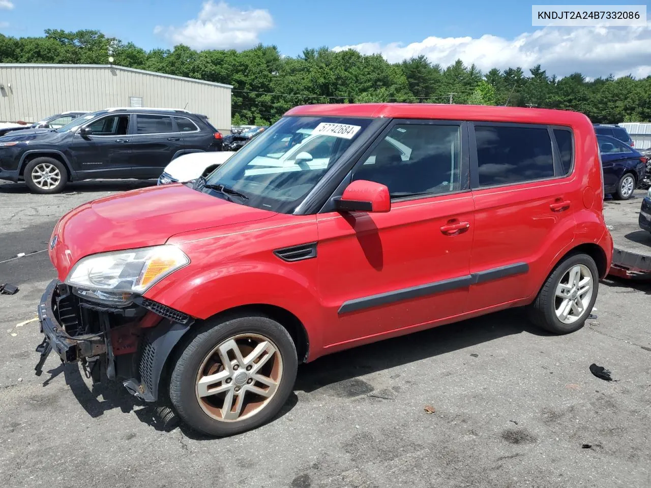 2011 Kia Soul + VIN: KNDJT2A24B7332086 Lot: 57742684