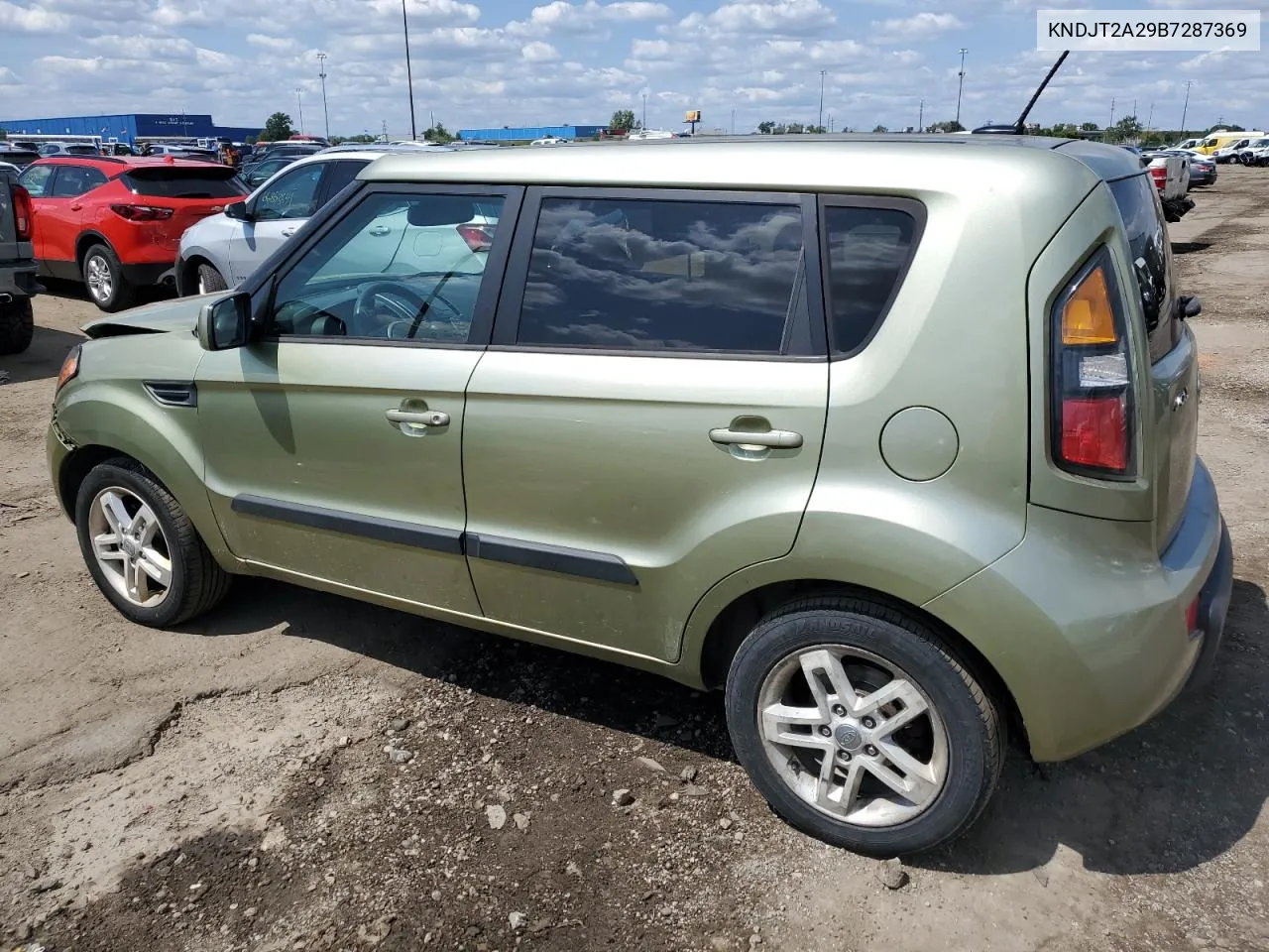 2011 Kia Soul + VIN: KNDJT2A29B7287369 Lot: 68260814