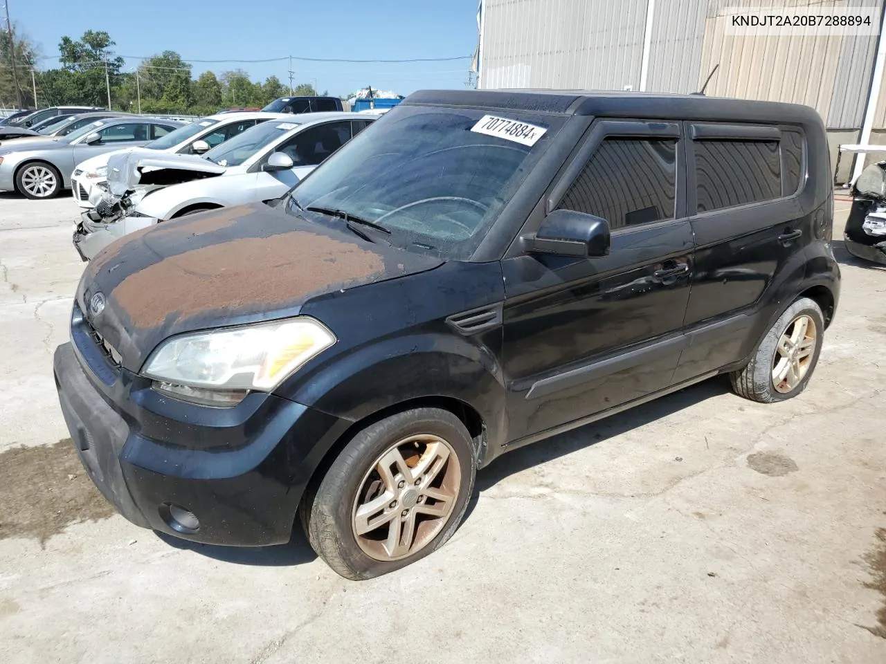 2011 Kia Soul + VIN: KNDJT2A20B7288894 Lot: 70774884