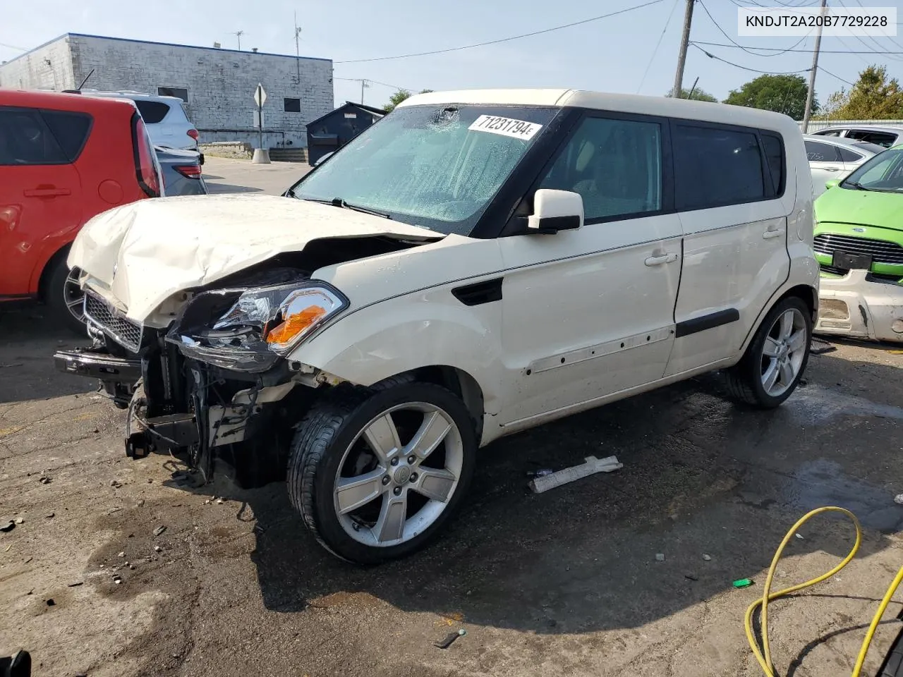 2011 Kia Soul + VIN: KNDJT2A20B7729228 Lot: 71231794