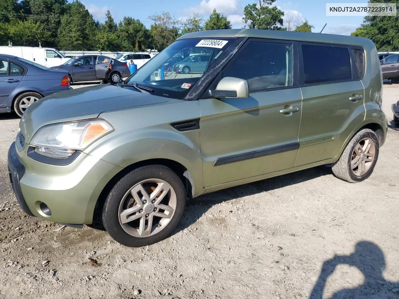 2011 Kia Soul + VIN: KNDJT2A27B7223914 Lot: 72229804