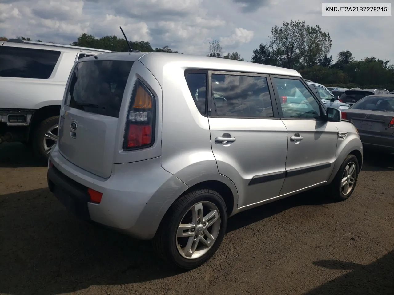 2011 Kia Soul + VIN: KNDJT2A21B7278245 Lot: 72898684