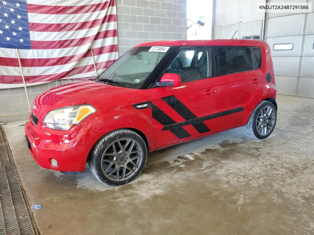 2011 Kia Soul + VIN: KNDJT2A24B7291586 Lot: 73778894