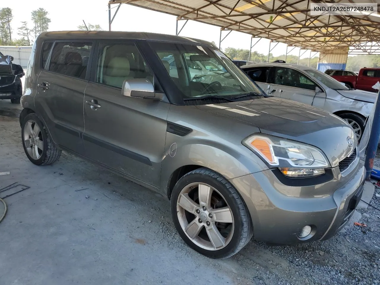 2011 Kia Soul + VIN: KNDJT2A26B7248478 Lot: 74684954