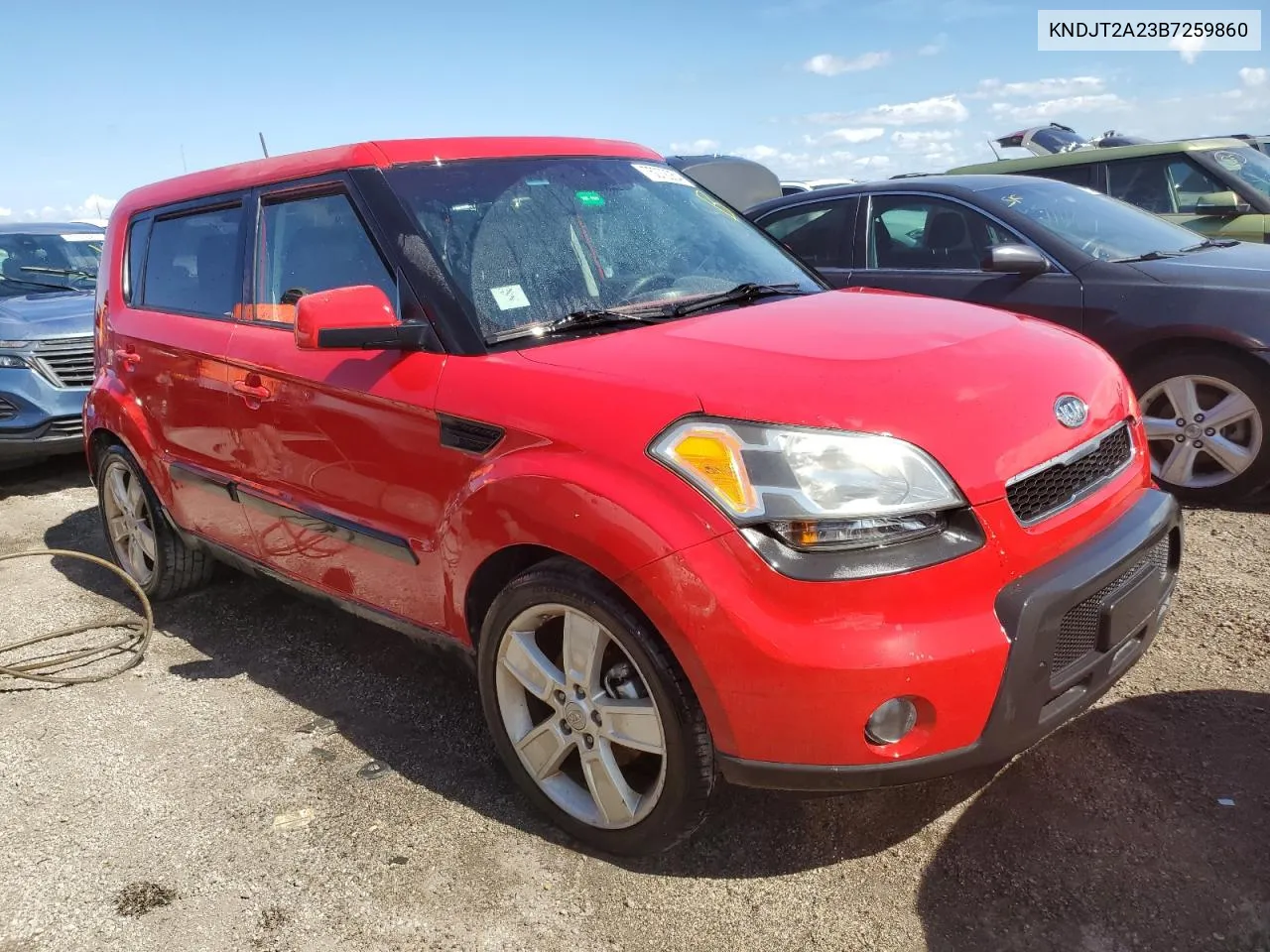 2011 Kia Soul + VIN: KNDJT2A23B7259860 Lot: 75072254