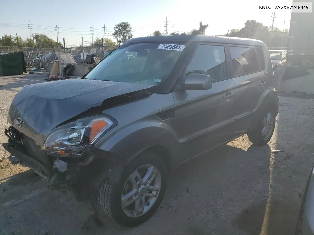 2011 Kia Soul + VIN: KNDJT2A2XB7248449 Lot: 75603684