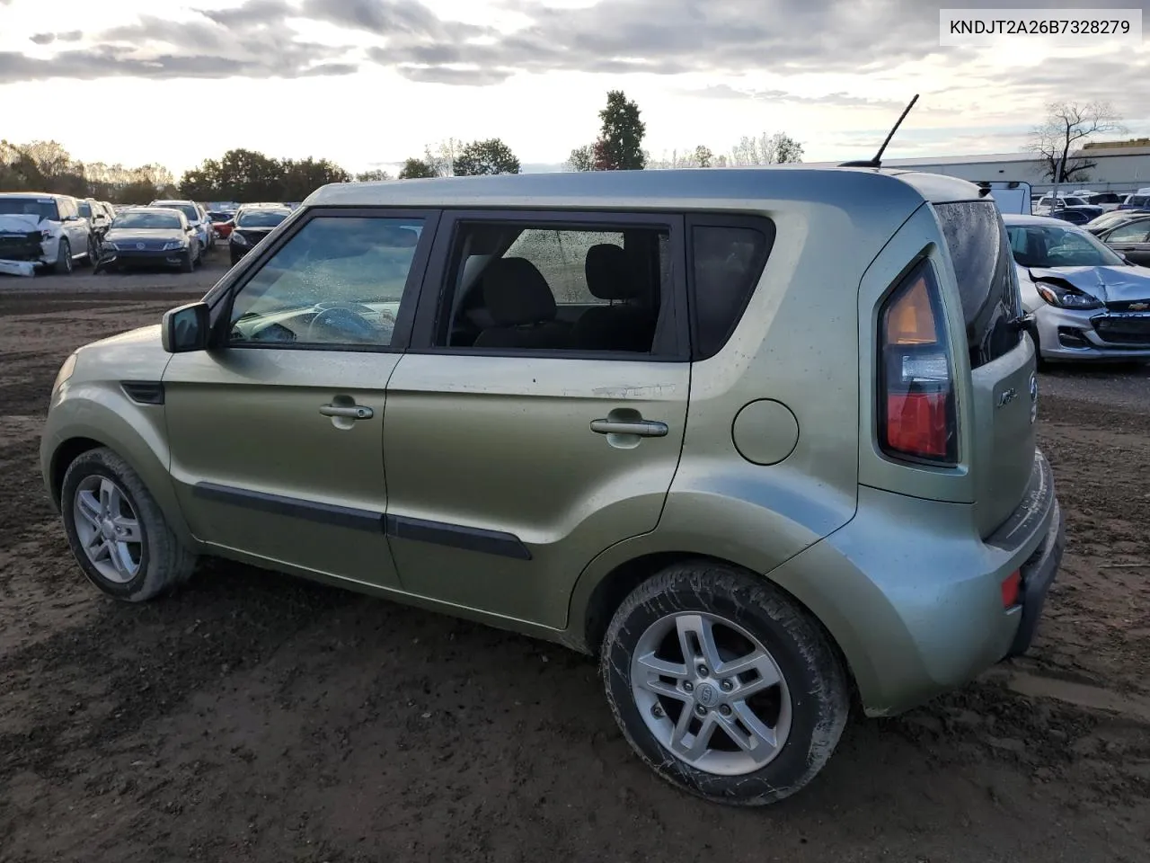 2011 Kia Soul + VIN: KNDJT2A26B7328279 Lot: 76188874