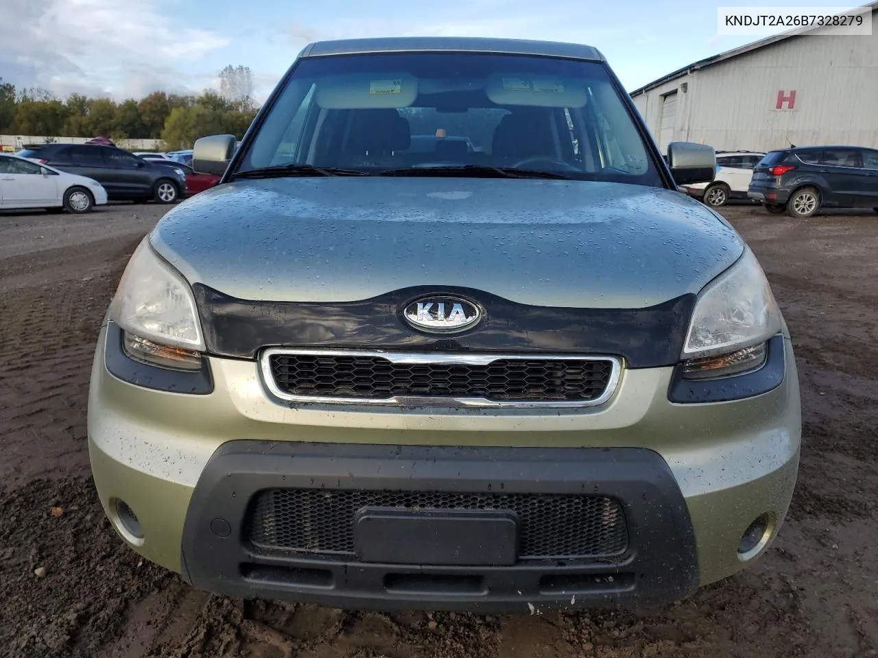 2011 Kia Soul + VIN: KNDJT2A26B7328279 Lot: 76188874