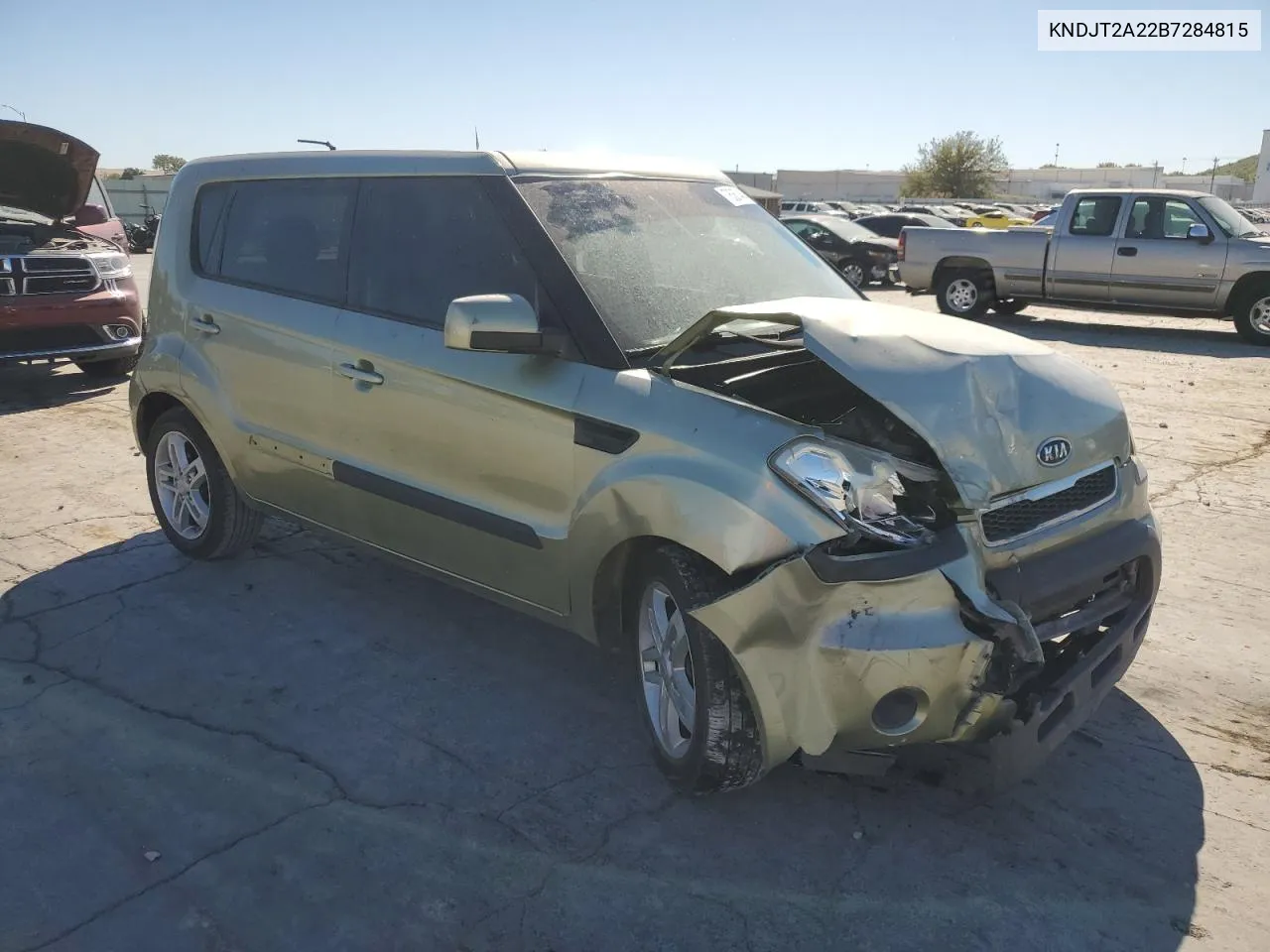 2011 Kia Soul + VIN: KNDJT2A22B7284815 Lot: 76367464