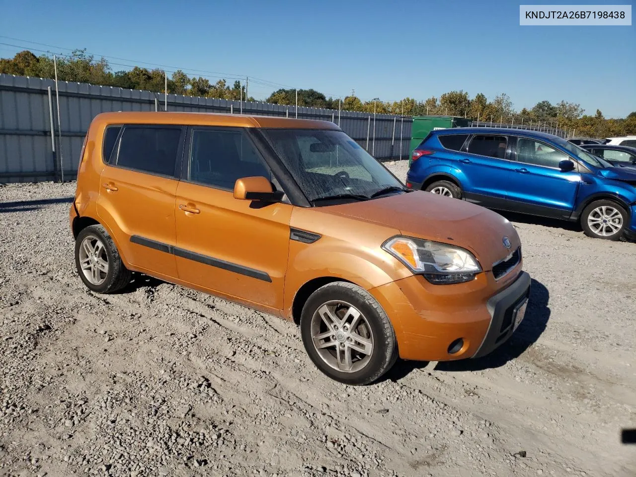 2011 Kia Soul + VIN: KNDJT2A26B7198438 Lot: 76605994