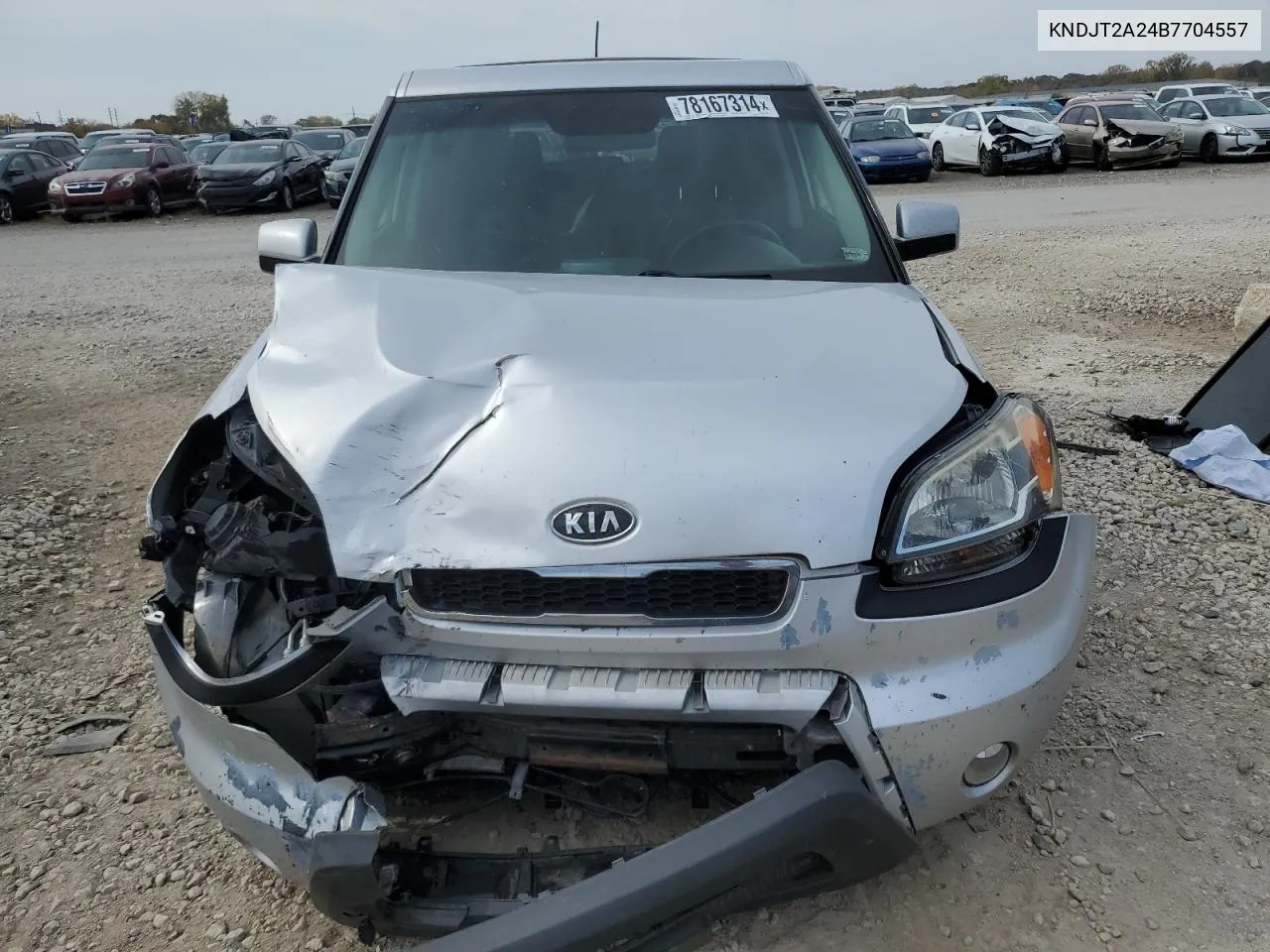 2011 Kia Soul + VIN: KNDJT2A24B7704557 Lot: 78167314