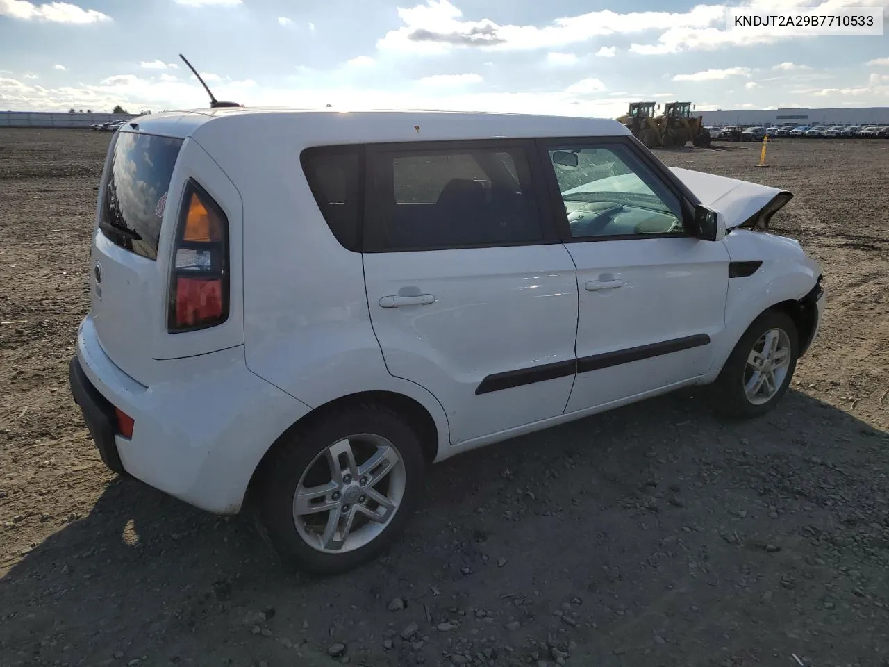 2011 Kia Soul + VIN: KNDJT2A29B7710533 Lot: 78330324