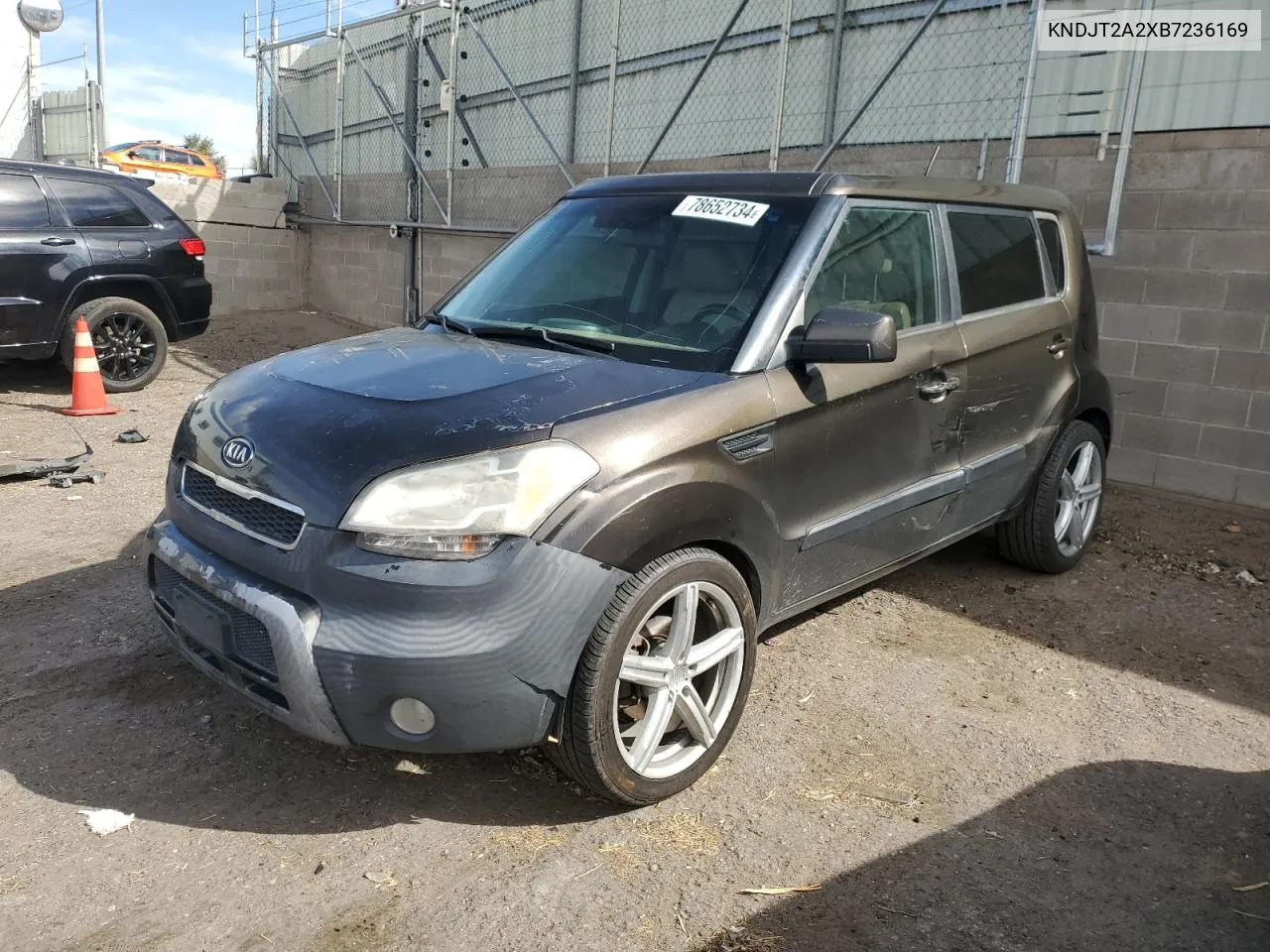 2011 Kia Soul + VIN: KNDJT2A2XB7236169 Lot: 78652734