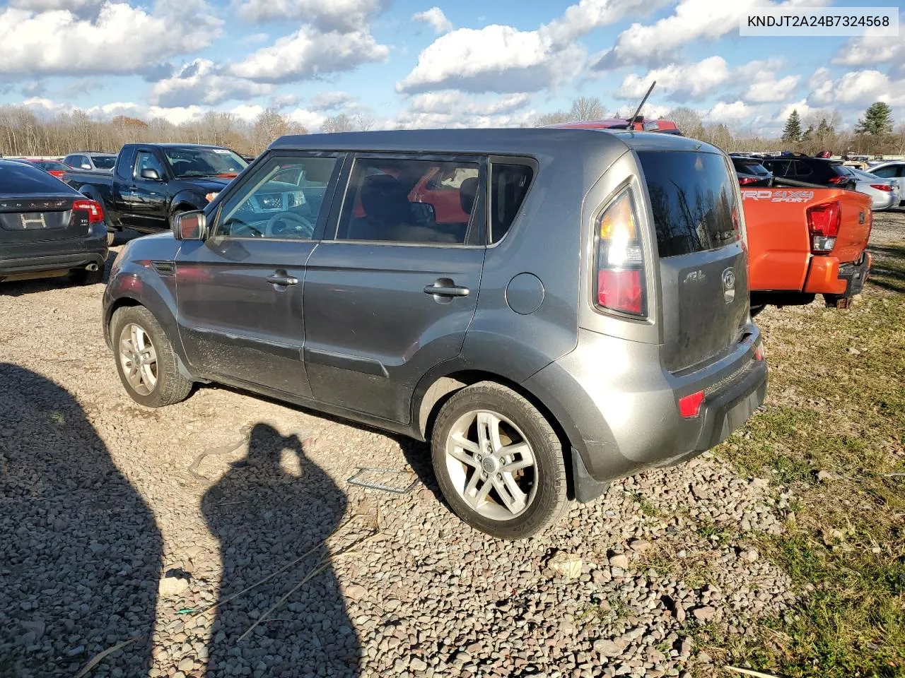 2011 Kia Soul + VIN: KNDJT2A24B7324568 Lot: 80858764