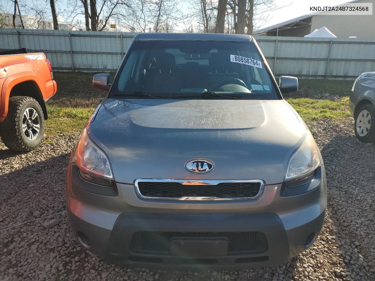 2011 Kia Soul + VIN: KNDJT2A24B7324568 Lot: 80858764