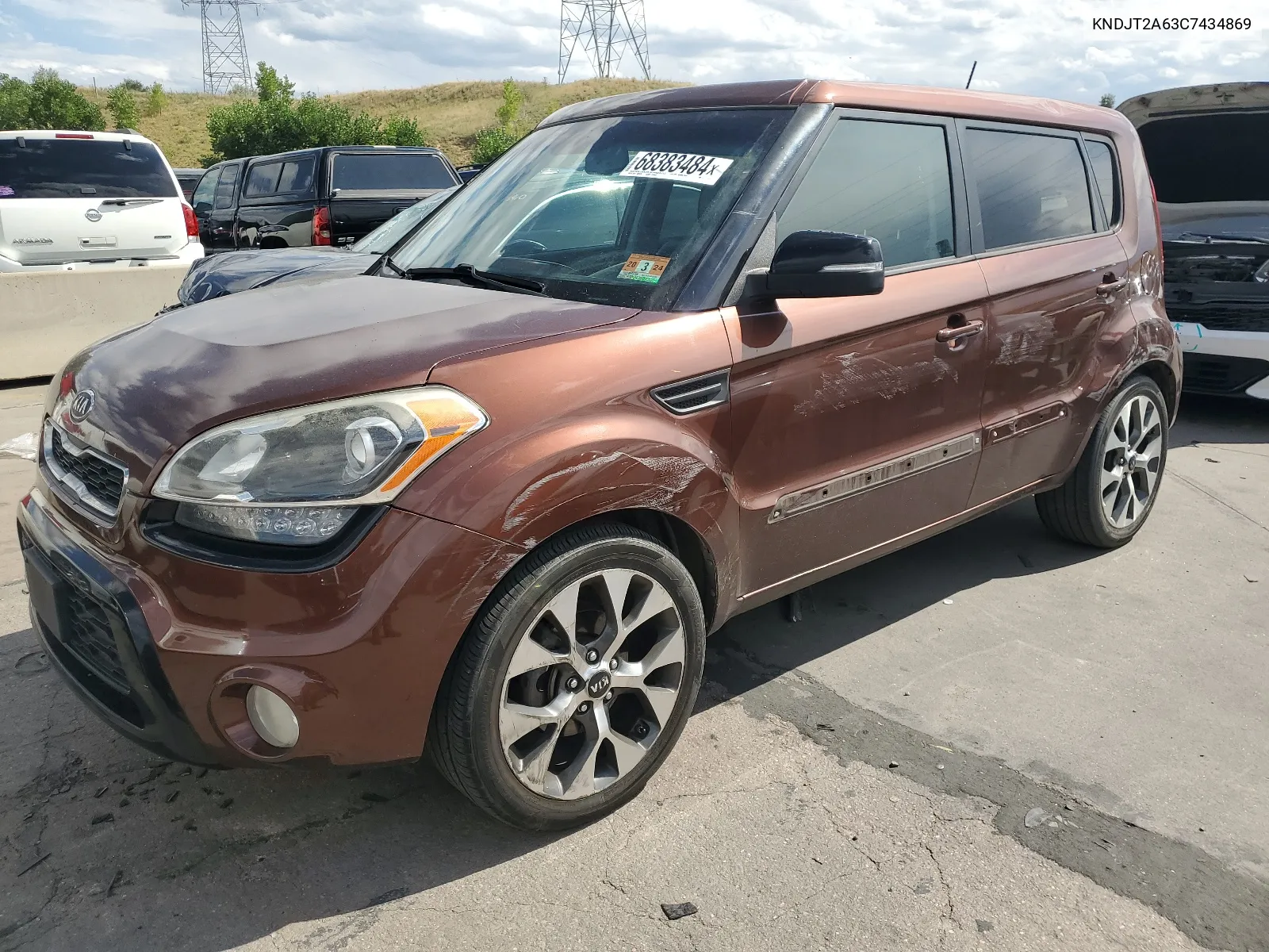 2012 Kia Soul + VIN: KNDJT2A63C7434869 Lot: 68383484