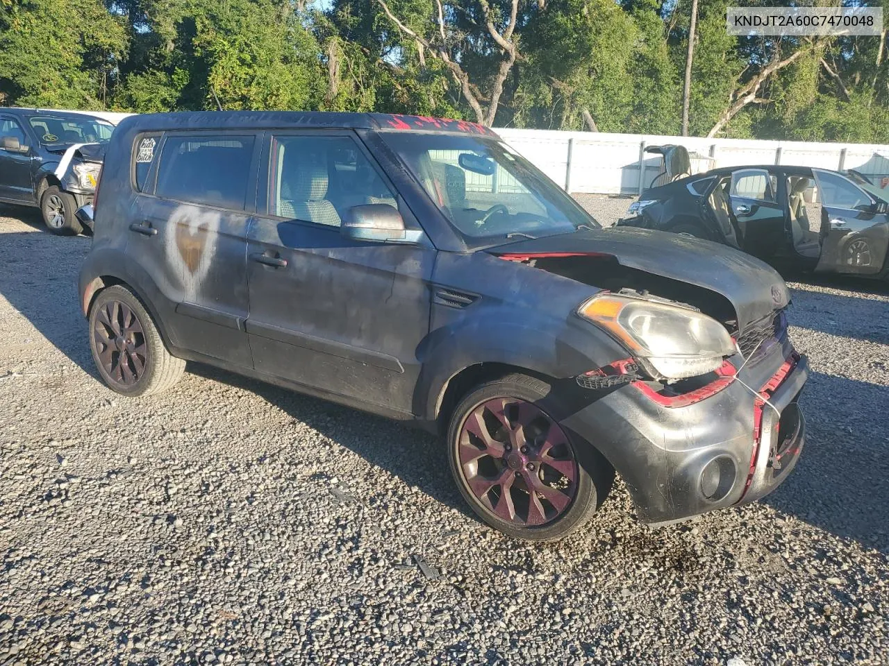 2012 Kia Soul + VIN: KNDJT2A60C7470048 Lot: 71613024